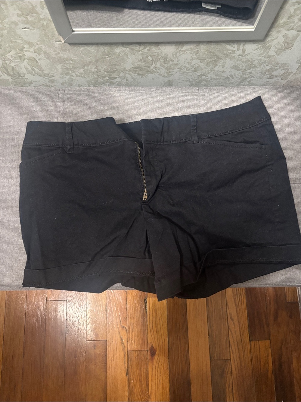 Old Navy Black High-Waist Women's Shorts with Front Zip